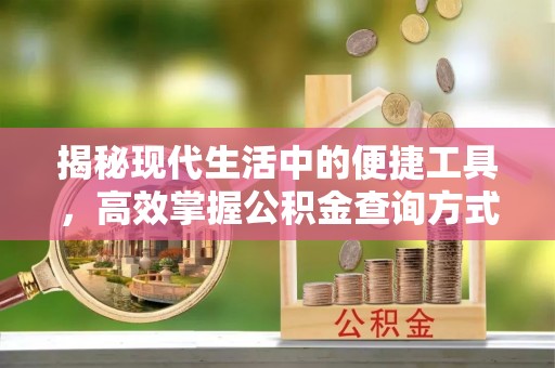 汾阳揭秘现代生活中的便捷工具，高效掌握公积金查询方式